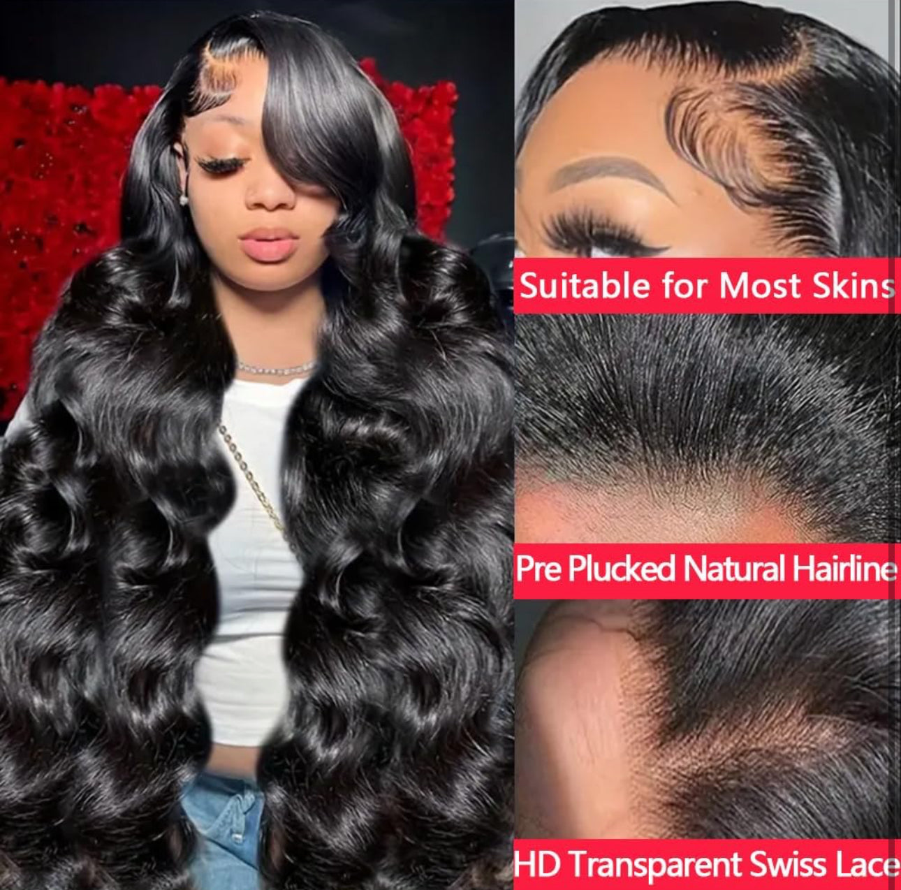 13x4 13x6 Body Wave Lace Front Wigs Human Hair for Women 180 Density HD Transparent Straight Lace Front Wigs Human Hair