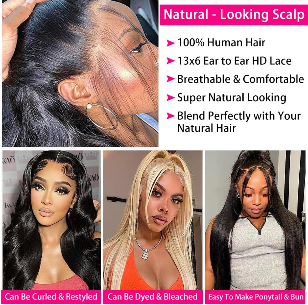 13x4 13x6 Lace Front Wigs Human Hair for Women 180 Density HD Transparent Straight Lace Front Wigs Human Hair