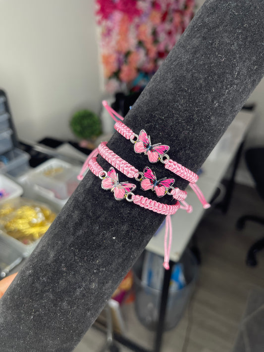 Pink adjustable Butterflies