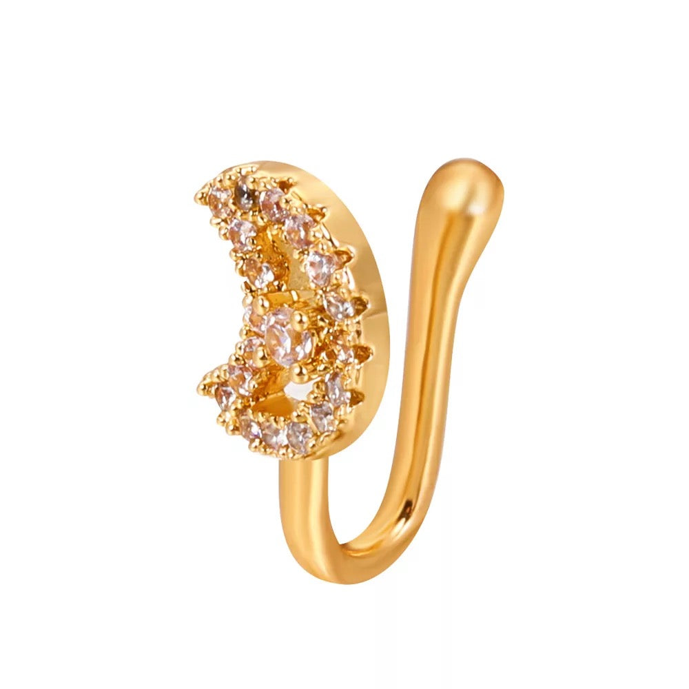 Crescent Gold Nose Cuff