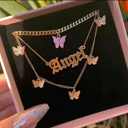 Angel Butterfly 3pc necklace