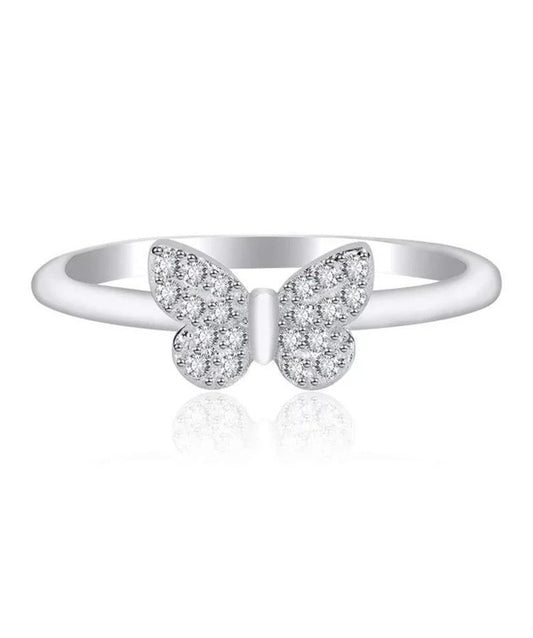 Mini Silver Butterfly Ring