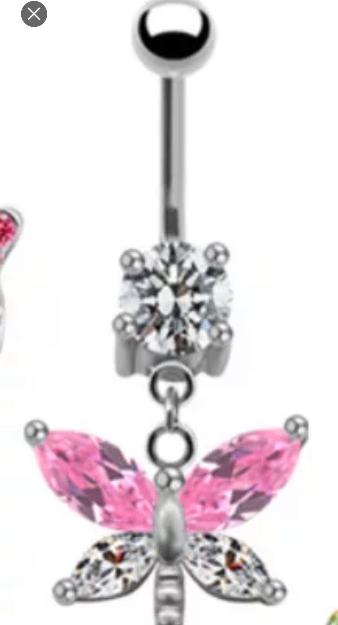 Pink dangle butterfly 🦋 Belly Ring