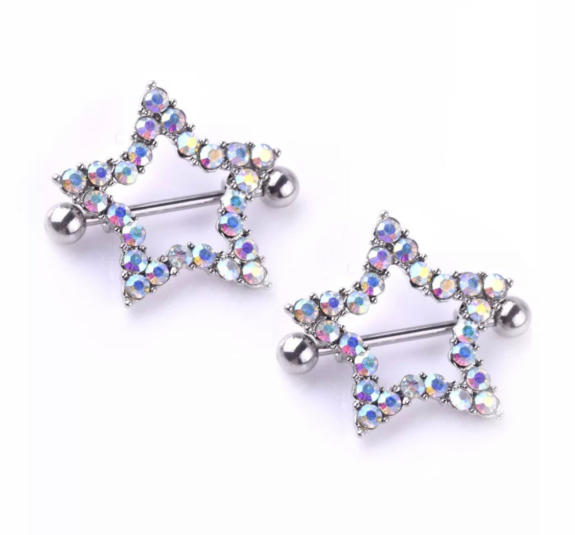 Sparkling Star Nip Rings